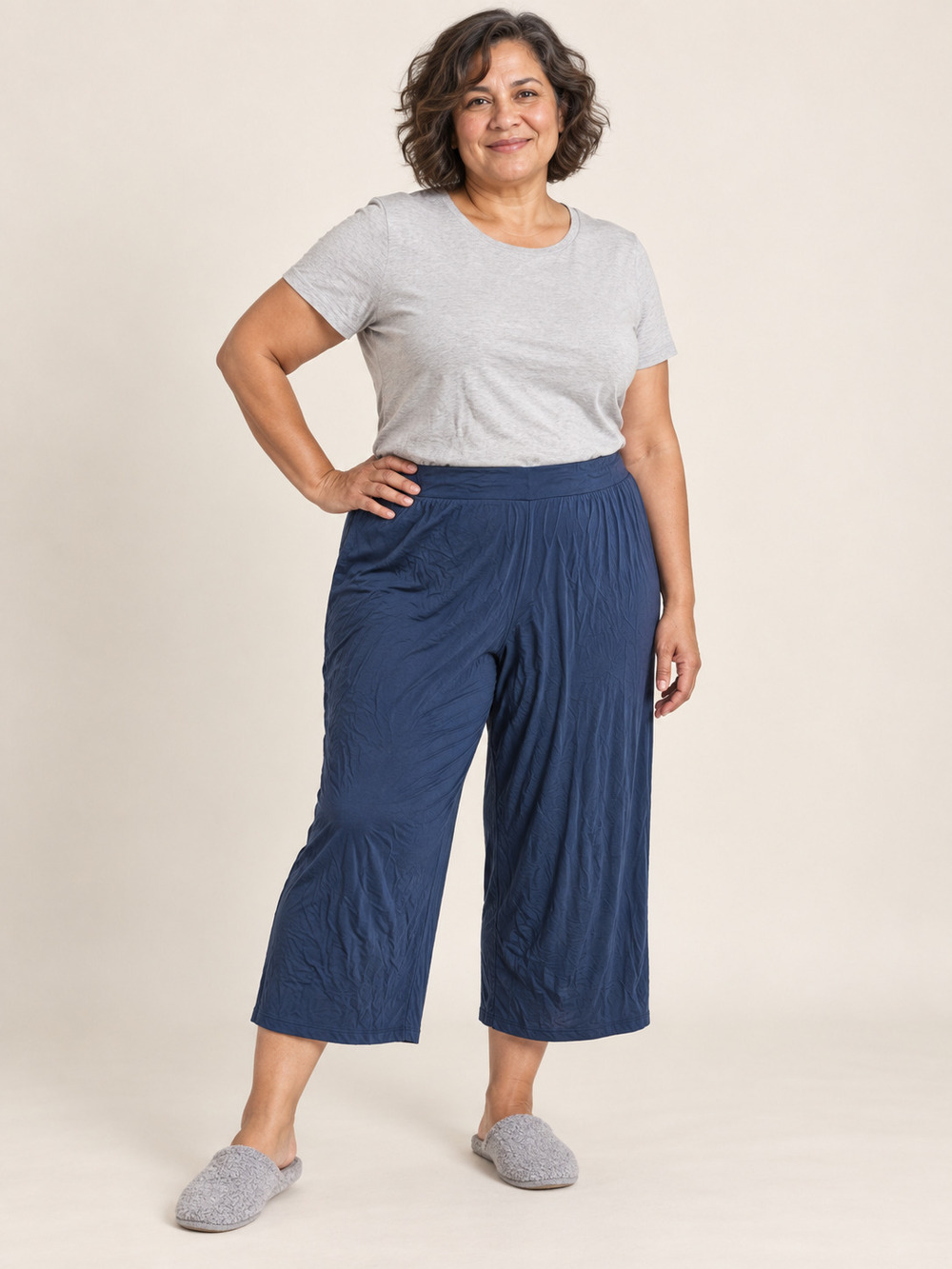 Soma Navy Blue Cropped Wide Leg Lounge Pants XL